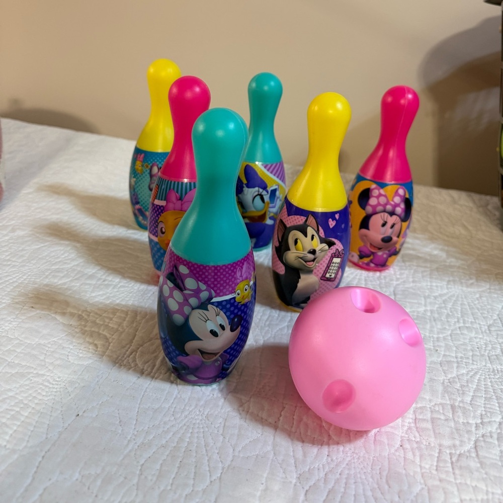 Disney Pink and Yellow Bowling Set for Kids